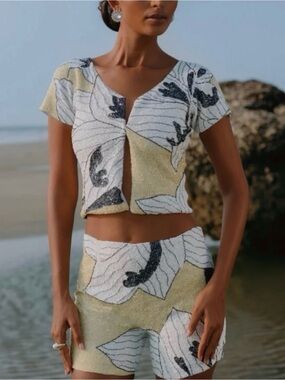 Oceanus fully beaded shorts + top! - NWT